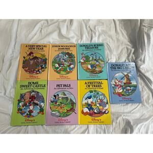 Bundle of 7 Vintage Disney's Small World Library Adventure hardcover Books